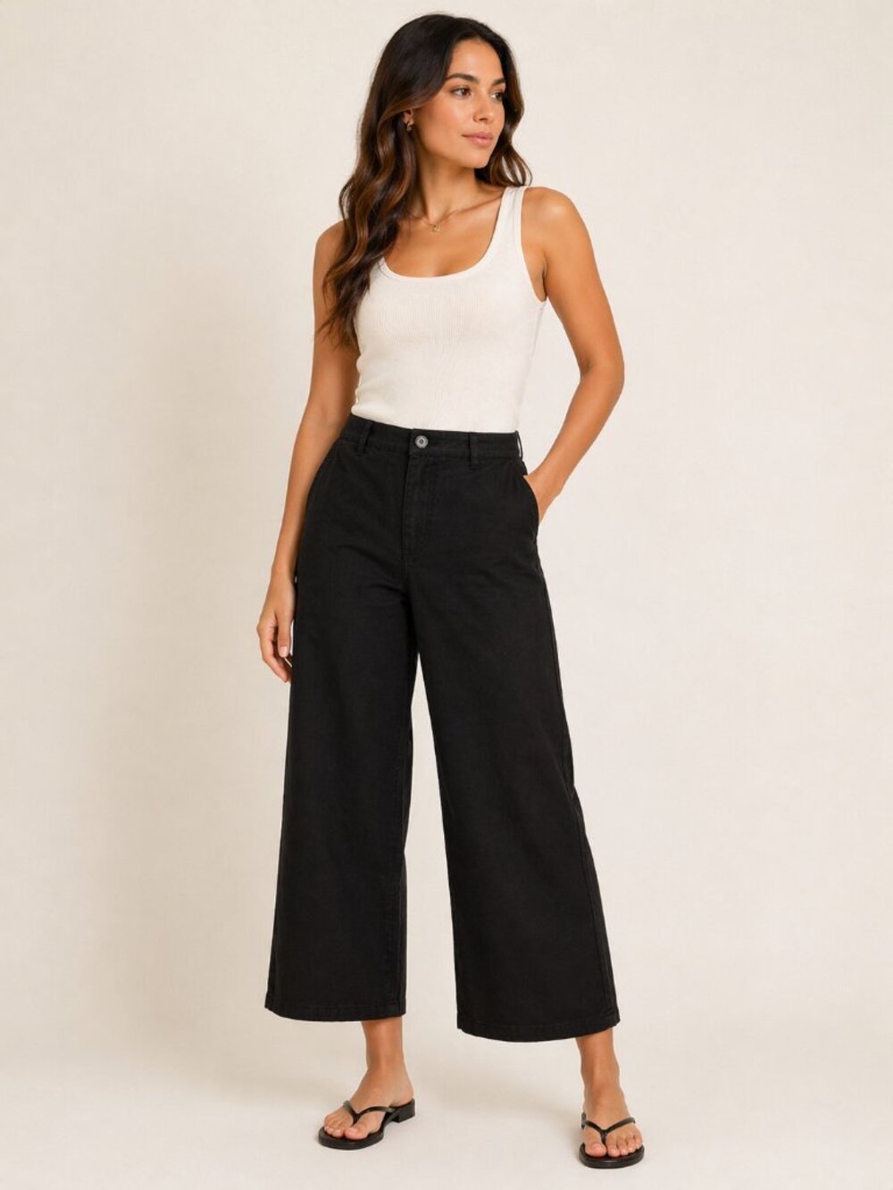 Charter Club Cherokee Sz 8 Black Cropped Jeans High Waist